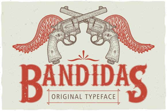 Przykładowa czcionka Bandidas Label Font #3